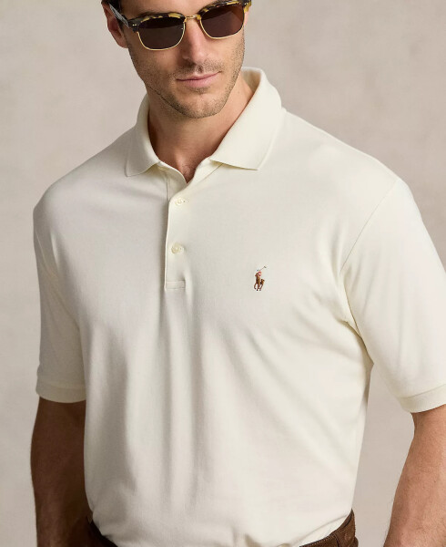 Men's Big & Tall Soft Cotton Polo Shirt ParcModazoneent Cream - 3