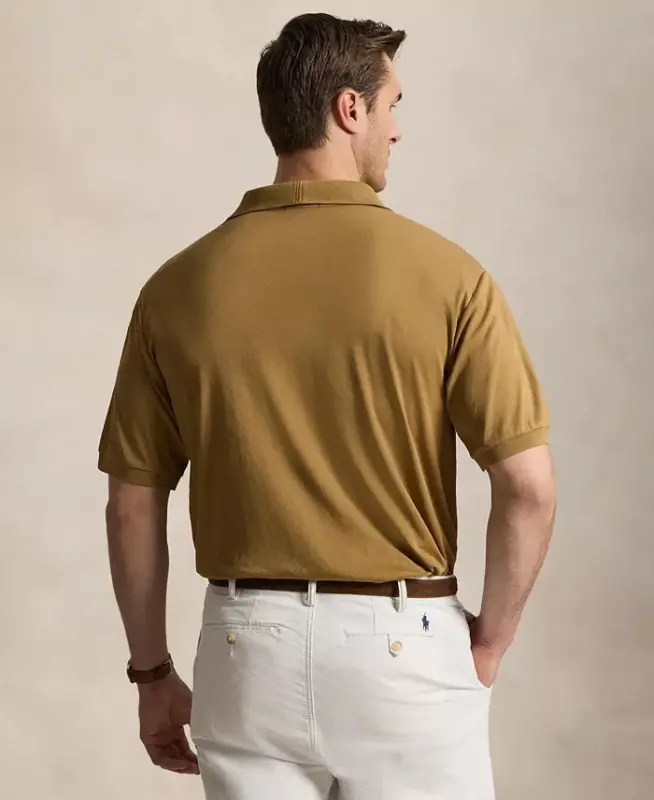 Men's Big & Tall Solid Polo Shirt - Cafe Brown - 5
