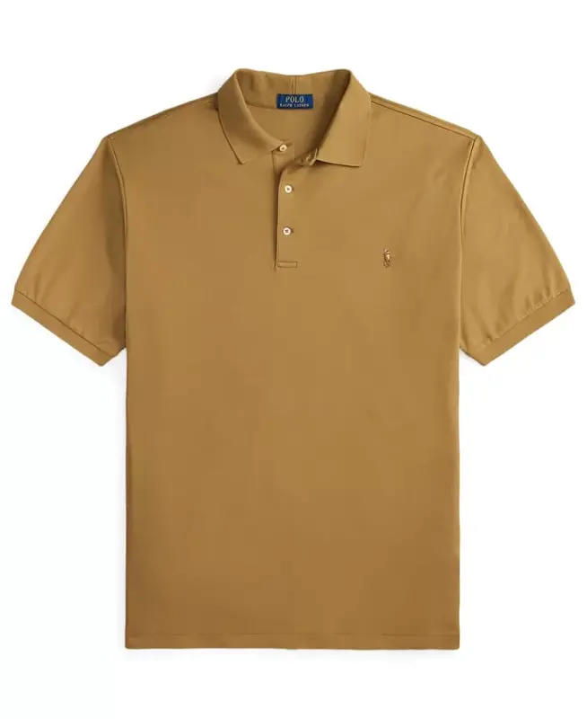 Men's Big & Tall Solid Polo Shirt - Cafe Brown - 6