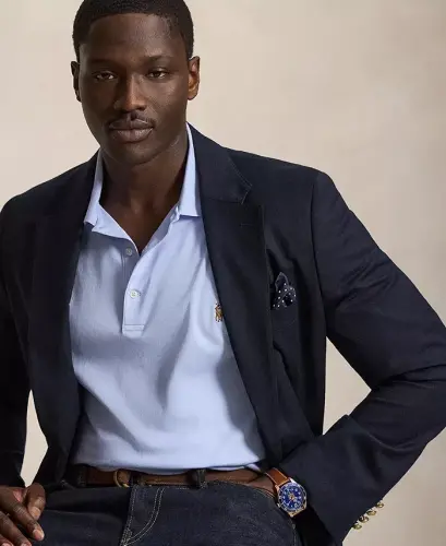 Men's Big & Tall Solid Polo Shirt - Pebble Blue - 4