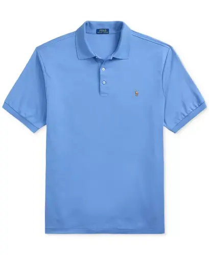 Men's Big & Tall Solid Polo Shirt - Sky Blue - 6