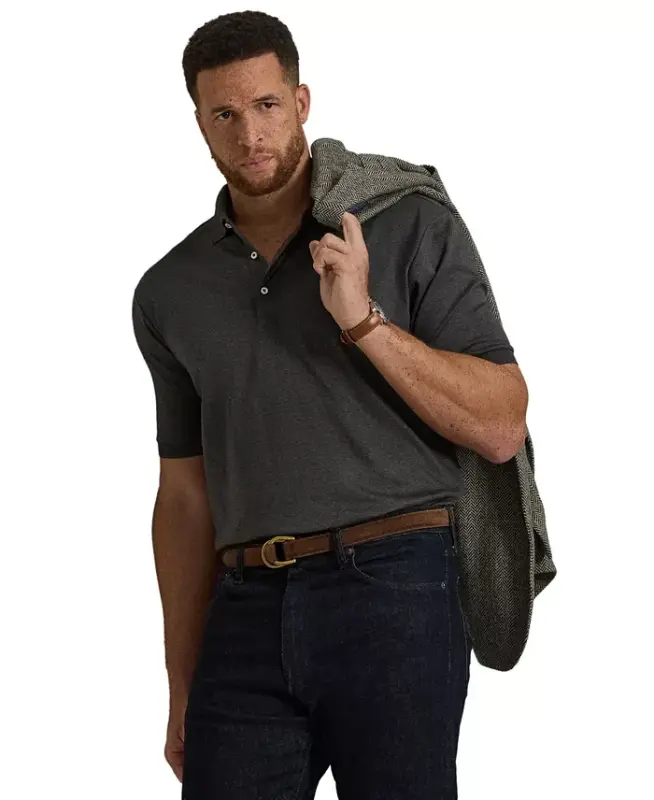 Men's Big & Tall Solid Polo Shirt - Windsor Heather - 4