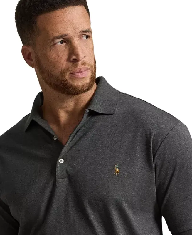 Men's Big & Tall Solid Polo Shirt - Windsor Heather - 6