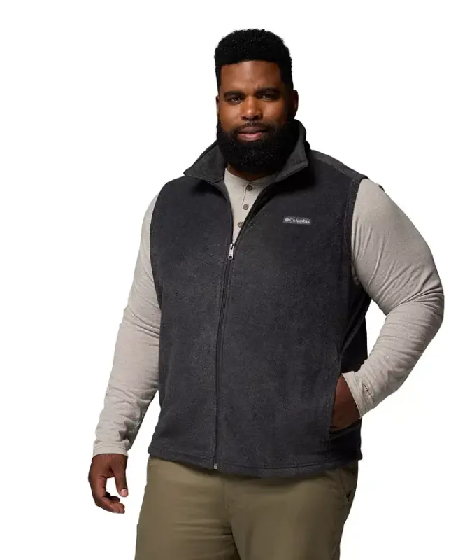 Men's Big & Tall Steens Mountain Vest-Charcoal Heather - COLUMBIA