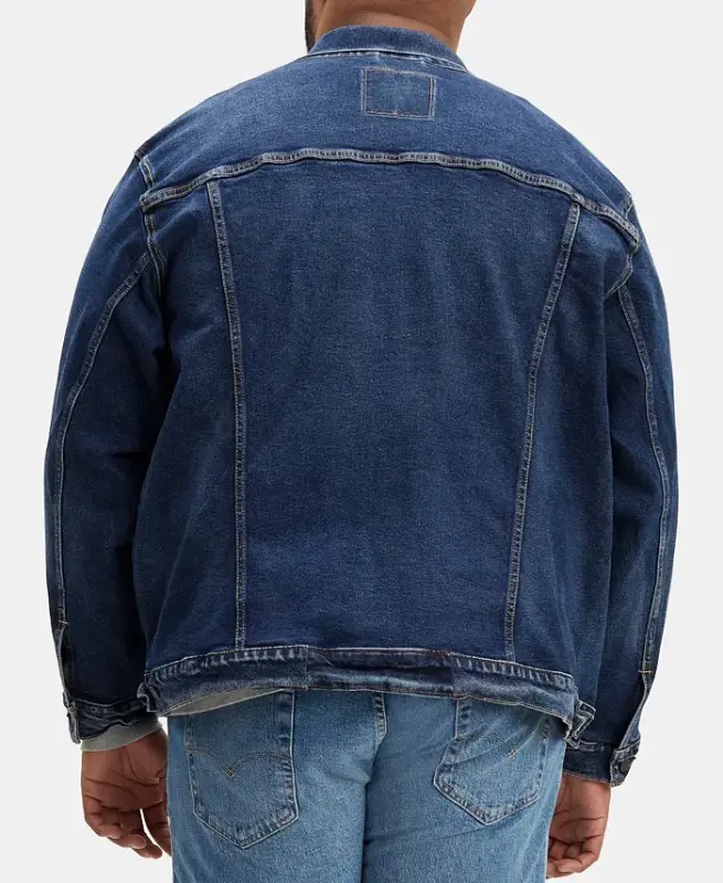 Men's Big & Tall Stretch Denim Trucker Jacket - 2