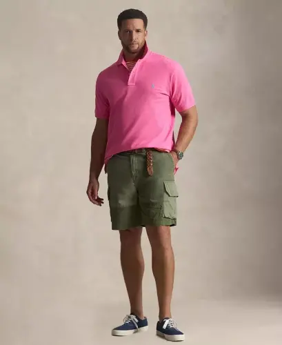 Men's Big & Tall The Iconic Mesh Polo Shirt - Baja Pink - 2