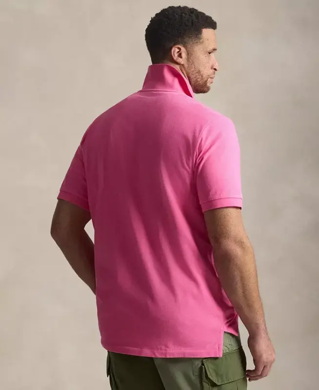 Men's Big & Tall The Iconic Mesh Polo Shirt - Baja Pink - 4