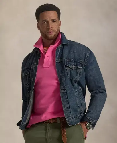 Men's Big & Tall The Iconic Mesh Polo Shirt - Baja Pink - 6