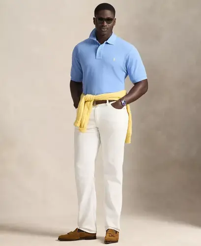 Men's Big & Tall The Iconic Mesh Polo Shirt - Bristol Blue - POLO RALPH LAUREN (1)