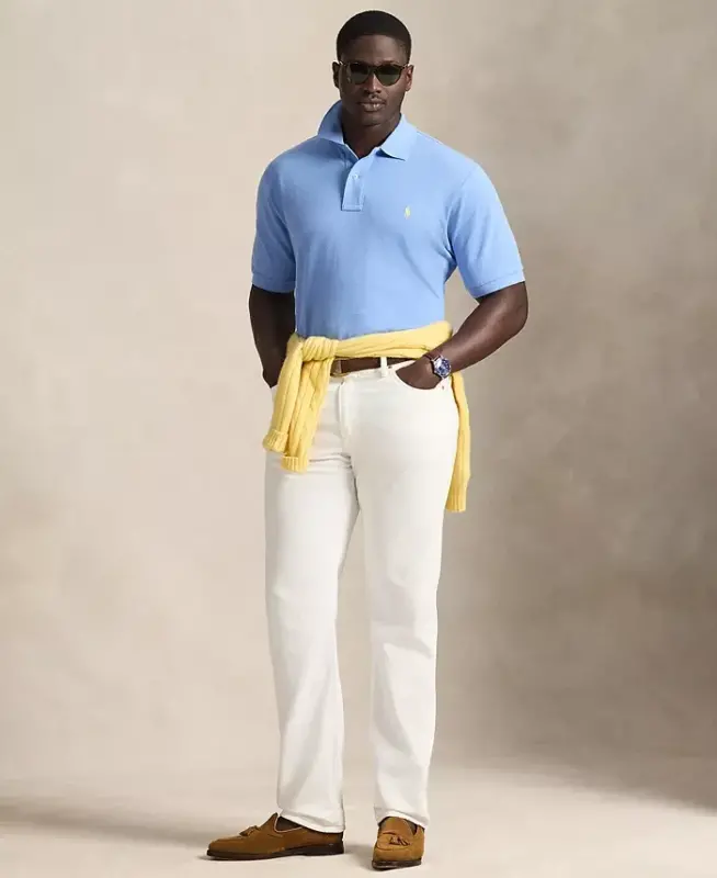 Men's Big & Tall The Iconic Mesh Polo Shirt - Bristol Blue - 2