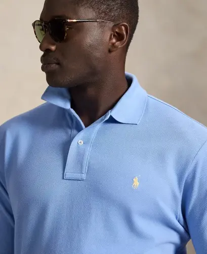 Men's Big & Tall The Iconic Mesh Polo Shirt - Bristol Blue - 3