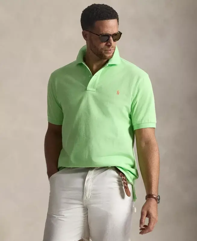 Men's Big & Tall The Iconic Mesh Polo Shirt - Cruise Lime - POLO RALPH LAUREN