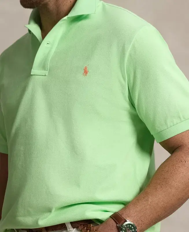 Men's Big & Tall The Iconic Mesh Polo Shirt - Cruise Lime - 3