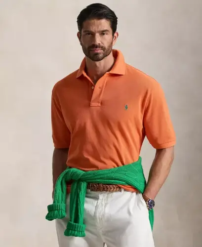 Men's Big & Tall The Iconic Mesh Polo Shirt - Kona Orange 