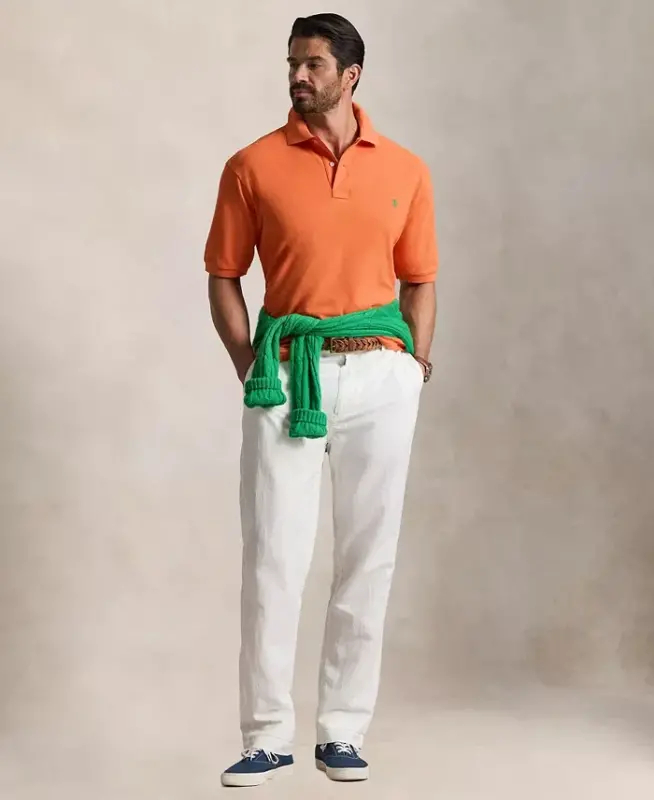 Men's Big & Tall The Iconic Mesh Polo Shirt - Kona Orange - 2