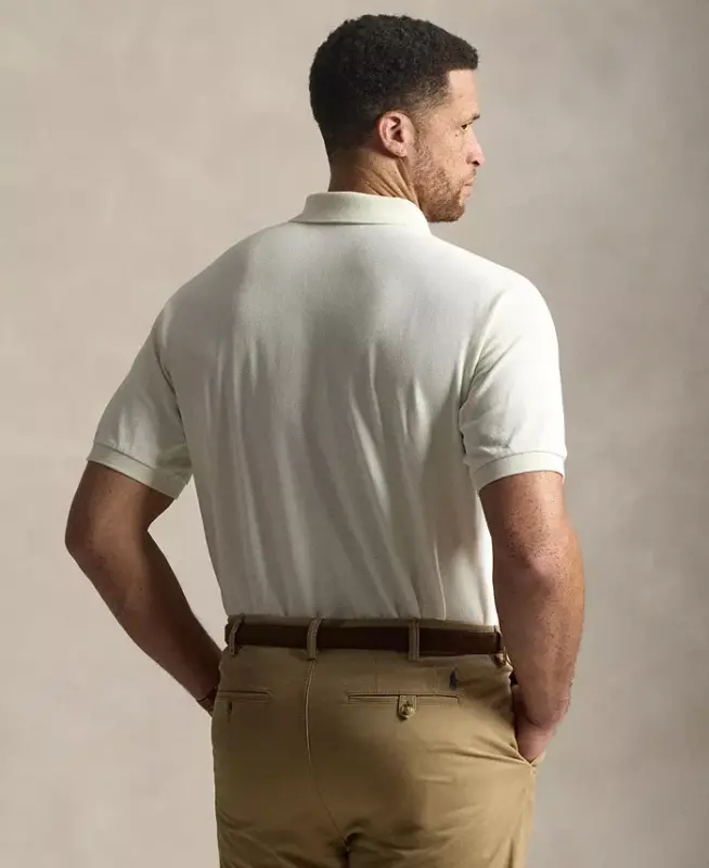 Men's Big & Tall The Iconic Mesh Polo Shirt - ParcModazoneent Cream - 4