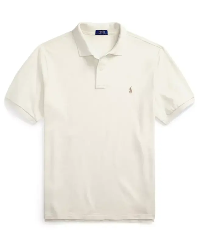 Men's Big & Tall The Iconic Mesh Polo Shirt - ParcModazoneent Cream - 5