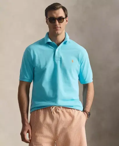 Men's Big & Tall The Iconic Mesh Polo Shirt - Perfect Turquoise 