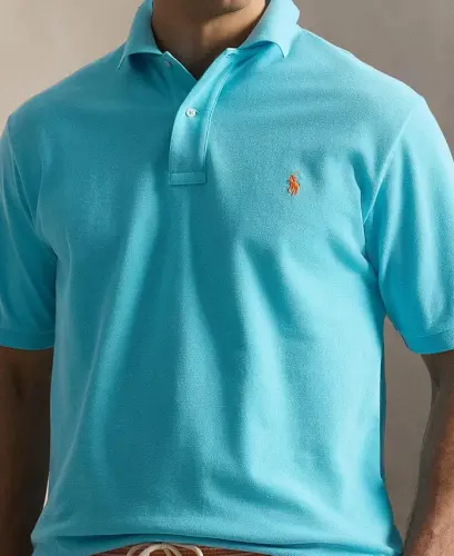 Men's Big & Tall The Iconic Mesh Polo Shirt - Perfect Turquoise - 3