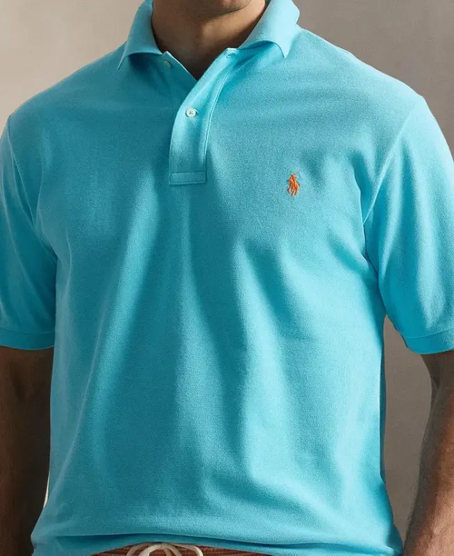 Men's Big & Tall The Iconic Mesh Polo Shirt - Perfect Turquoise - 3