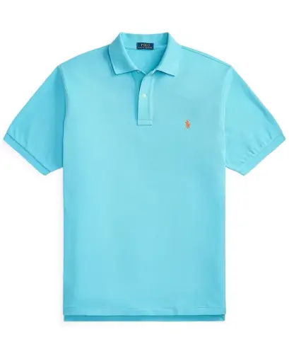Men's Big & Tall The Iconic Mesh Polo Shirt - Perfect Turquoise - 5