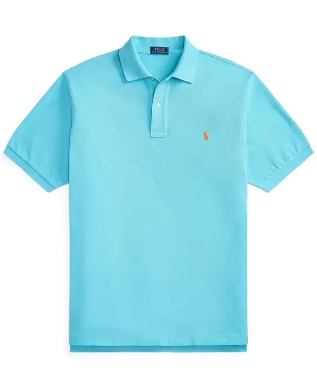 Men's Big & Tall The Iconic Mesh Polo Shirt - Perfect Turquoise - 5