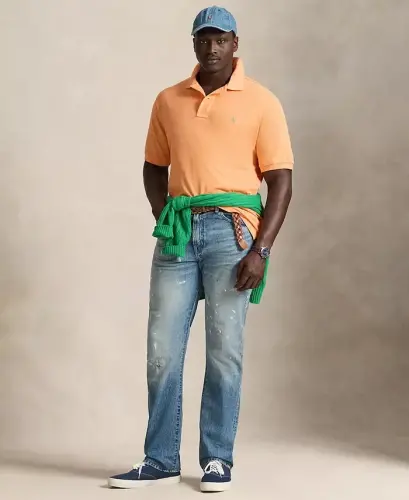 Men's Big & Tall The Iconic Mesh Polo Shirt - Pompano Orange - POLO RALPH LAUREN (1)