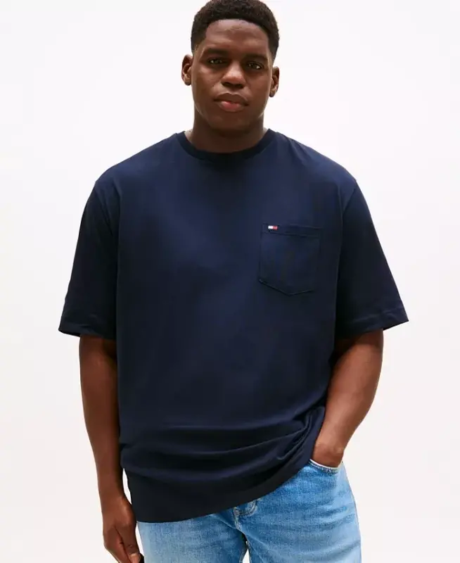 Men's Big & Tall Tommy Crew Neck Pocket T-Shirt - 1