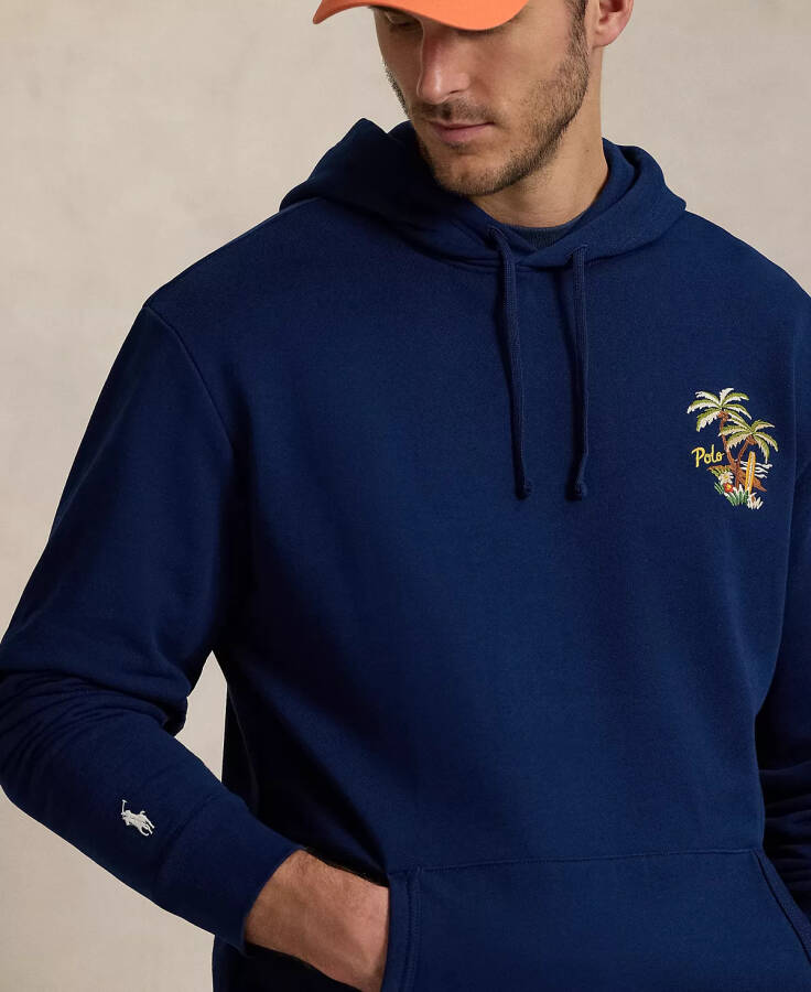 Men's Big & Tall Tropical Loopback Fleece Hoodie Blue - 3