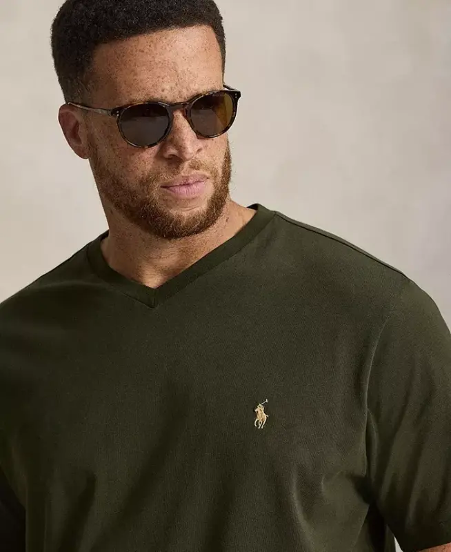 Men's Big & Tall V-Neck T-Shirt - COMPANY OLIVE/C8526 - 2