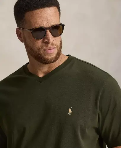Men's Big & Tall V-Neck T-Shirt - COMPANY OLIVE/C8526 - POLO RALPH LAUREN (1)