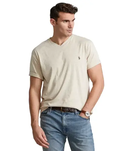 Men's Big & Tall V-Neck T-Shirt - Expedition Dune Heather - 1