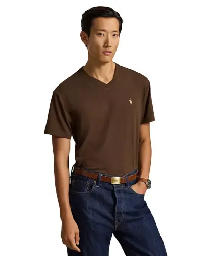 Men's Big & Tall V-Neck T-Shirt - NUTMEG BROWN/C8663 - 1