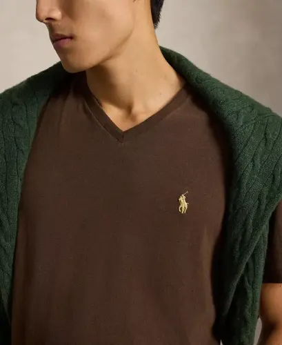 Men's Big & Tall V-Neck T-Shirt - NUTMEG BROWN/C8663 - 3