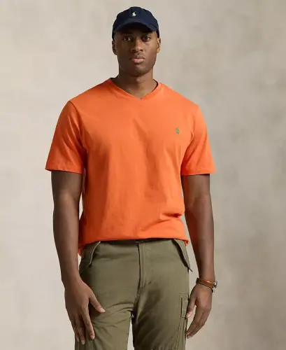 Men's Big & Tall V-Neck T-Shirt - Pompano Orange 