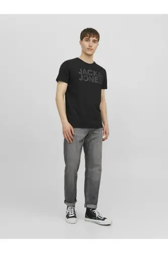 Men's Bike Collar Logo Printed T-Shirt - 4