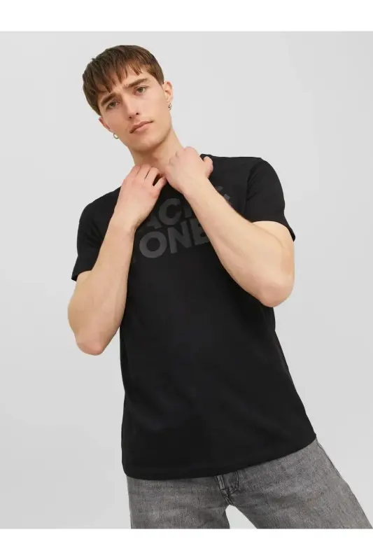 Men's Bike Collar Logo Printed T-Shirt - 7