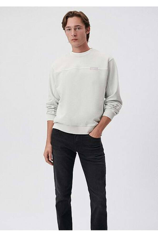 Men's bisiklet neck sweatshirt, SİS grey. - 1