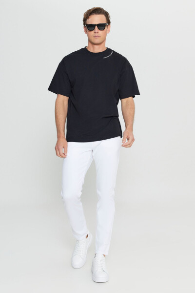 Men's Black 100% Cotton Oversize Fit Comfort Fit Crew Neck Printed T-shirt - 8