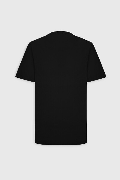 Men's Black 100% Cotton Slim Fit Crew Neck Basic T-Shirt - 19