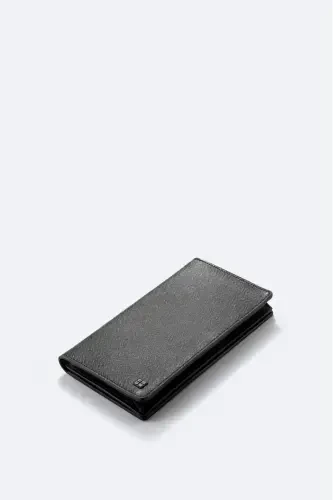 Men's Black 100% Leather Wallet B009561 - AVVA (1)