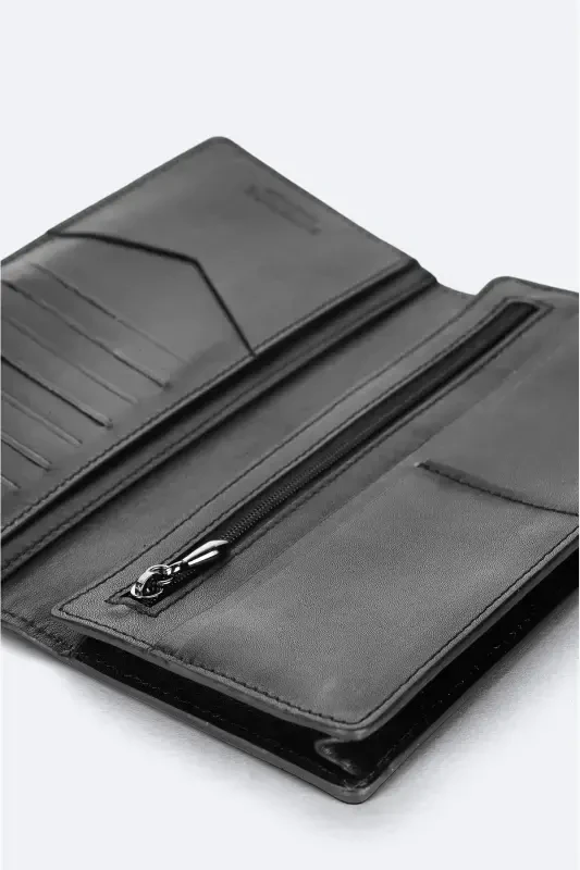 Men's Black 100% Leather Wallet B009561 - 6