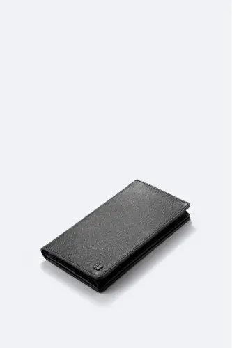 Men's Black 100% Leather Wallet B009561 - AVVA (1)