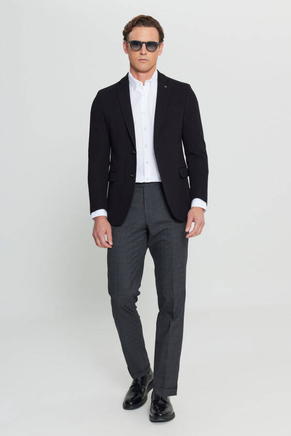 Men's Black 360 All-Way Stretch Cotton Flexible Sli - 2