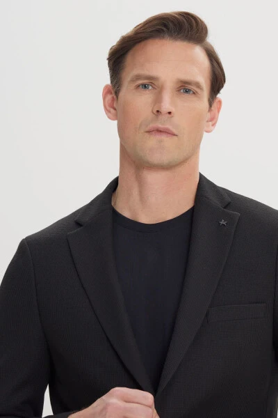 Men's Black 360 Degree Stretch Slim Fit D - 4