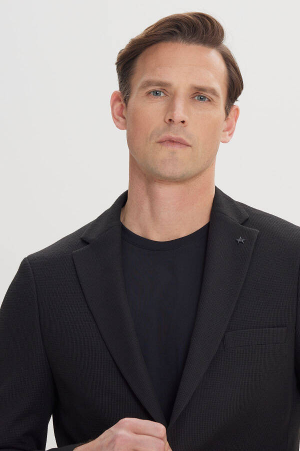 Men's Black 360 Degree Stretch Slim Fit D - 4