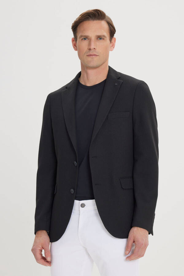 Men's Black 360 Degree Stretch Slim Fit D - 1