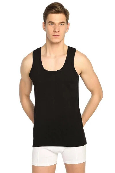 Men's Black 6-Pack Ribbed Classic Tank Top Elf568t0102ccm6 - TUTKU