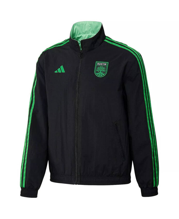 Men's Black and Green Austin FC 2023 On-Field Anthem Full-Zip Reversible Team Jacket Black, Green - 3