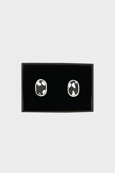 Men's Black and Grey Metal Special Gift Box Cufflinks - ALTINYILDIZ CLASSICS